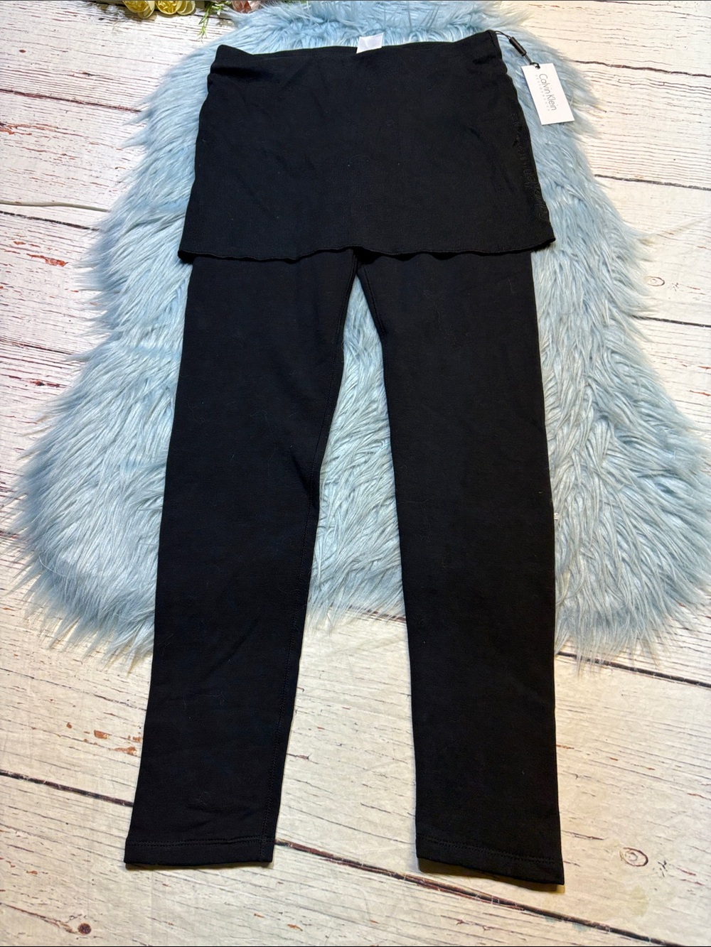 NWT Calvin Klein Performance Black Fleece Lined Legging Skirt sz M
